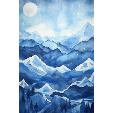 Mountains at Night Canvas